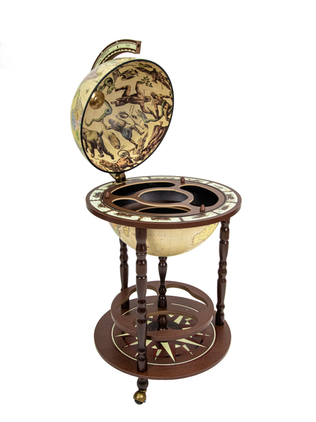 Глобус- бар на 4-ножках  d=40 карта на русском языке