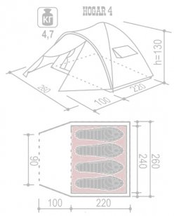Палатка "Hogar 4"