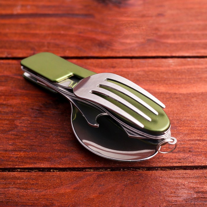 Набор туриста 3 в 1 рукоять зеленая фигурная