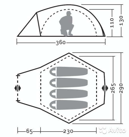 Палатка НТ "Каслрей 4" полуавтомат